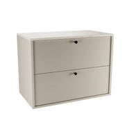 Szafka łazienkowa pod umywalkę 80 cm Belino Kaszmir z blatem Marmur Bianco, dwie szuflady Soft-Close, elegancki mebel do nowoczesnej łazienki.
