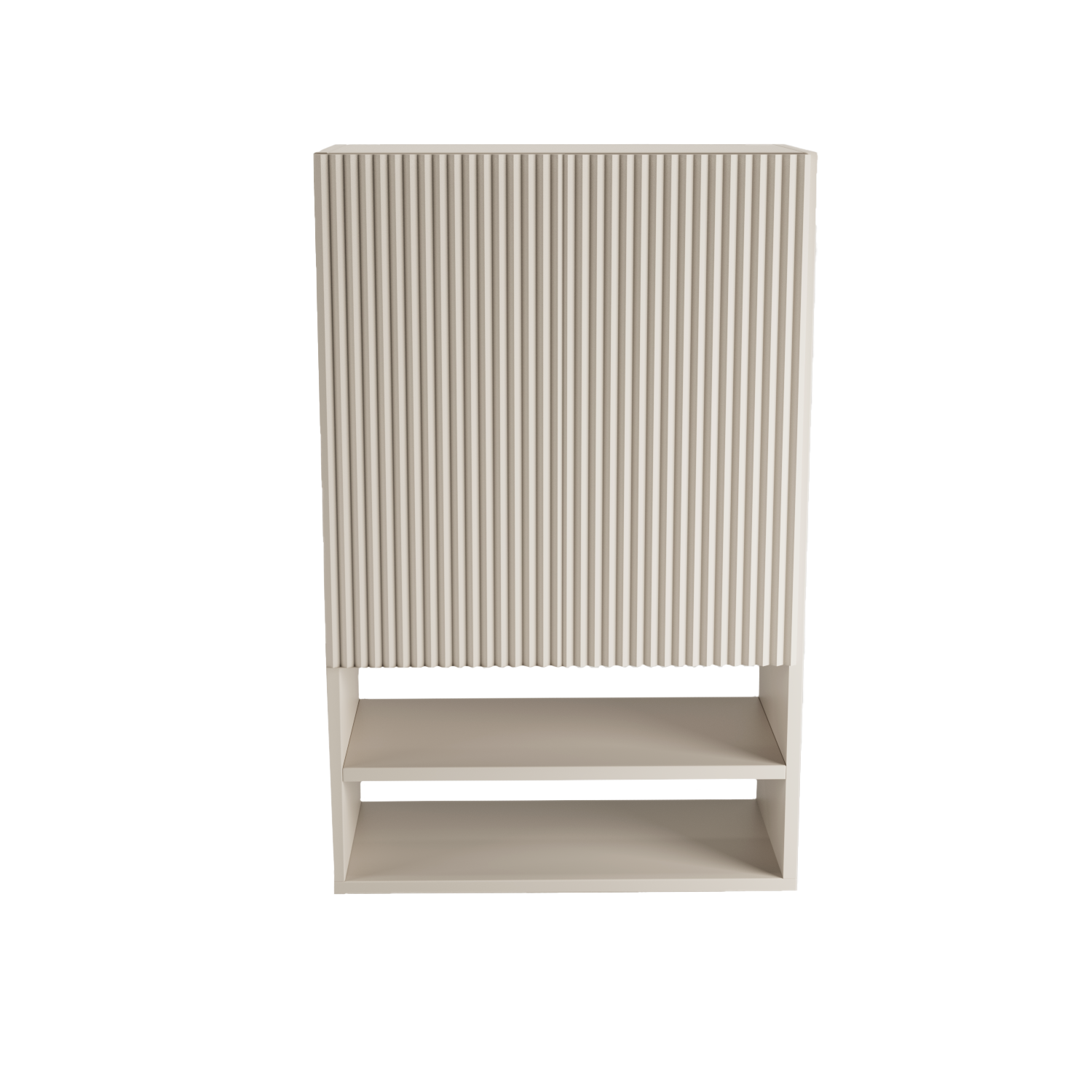 Szafka łazienkowa wisząca Willy 60 cm kaszmir z ryflowanym frontem do montażu nad Geberit – nowoczesna szafka do łazienki.