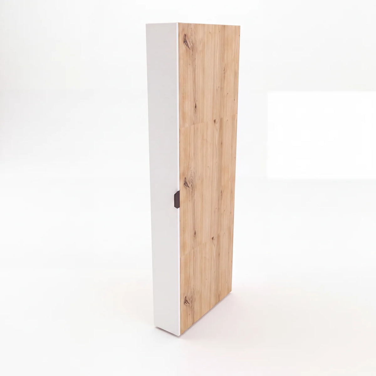 Wąska szafka do pralni Orio typu Cargo 20 cm w kolorze białym i dąb artisan.