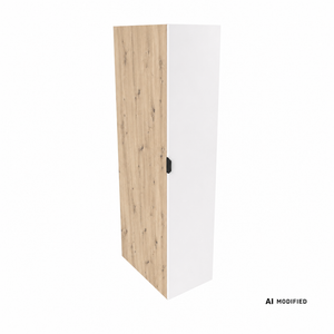 Szafka do pralni Orio 40 cm Biały/Dąb artisan z prawostronnym stelażem Cargo House Master