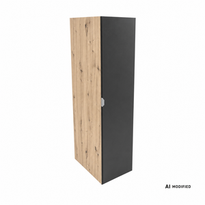 Szafka do pralni Orio 40 cm Czarny/Dąb artisan z prawostronnym stelażem Cargo House Master