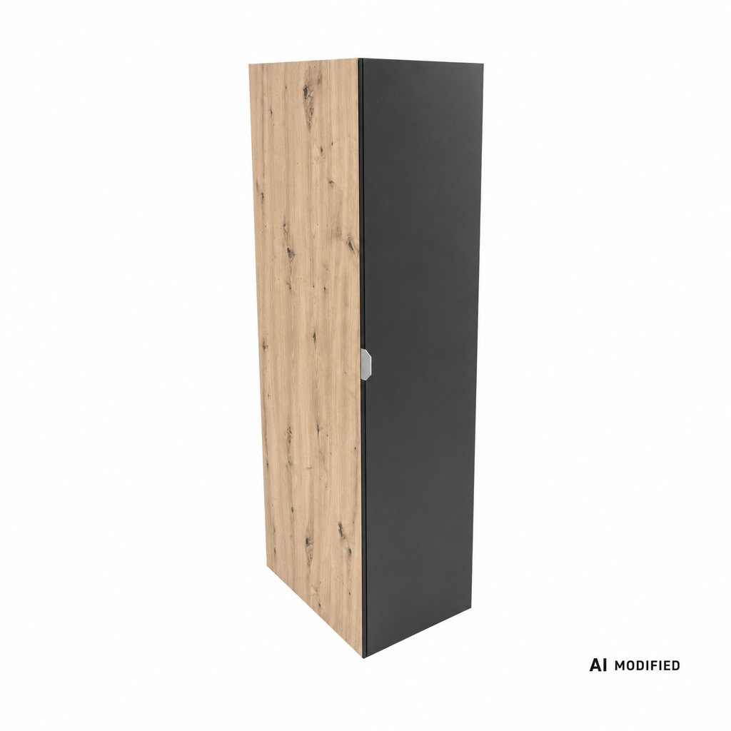 Szafka do pralni Orio 40 cm Czarny/Dąb artisan z prawostronnym stelażem Cargo House Master