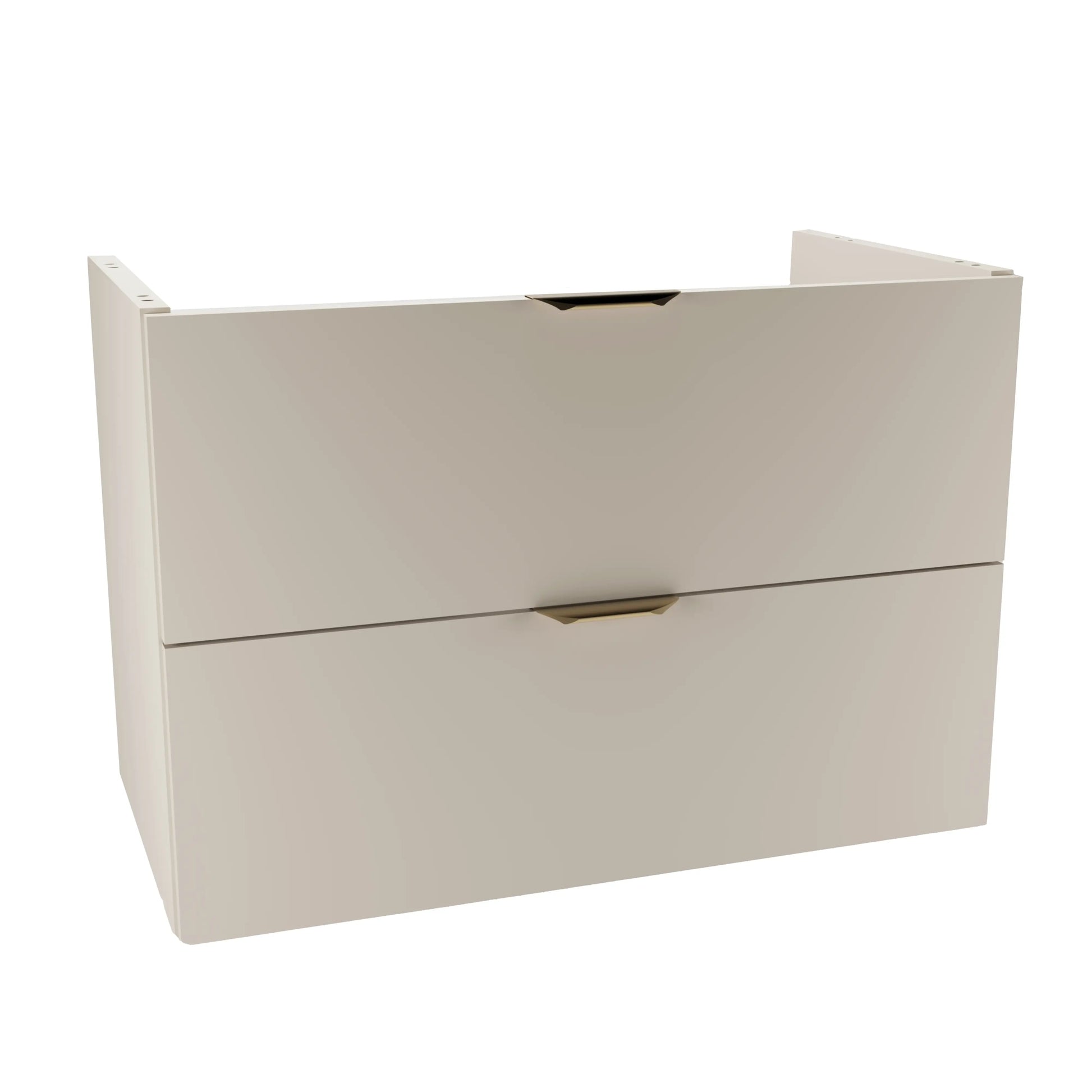 Szafka pod umywalkę Orio 80 cm Kaszmir – nowoczesna szafka łazienkowa z dwiema szufladami, górna z wycięciem na syfon, elegancki minimalizm.