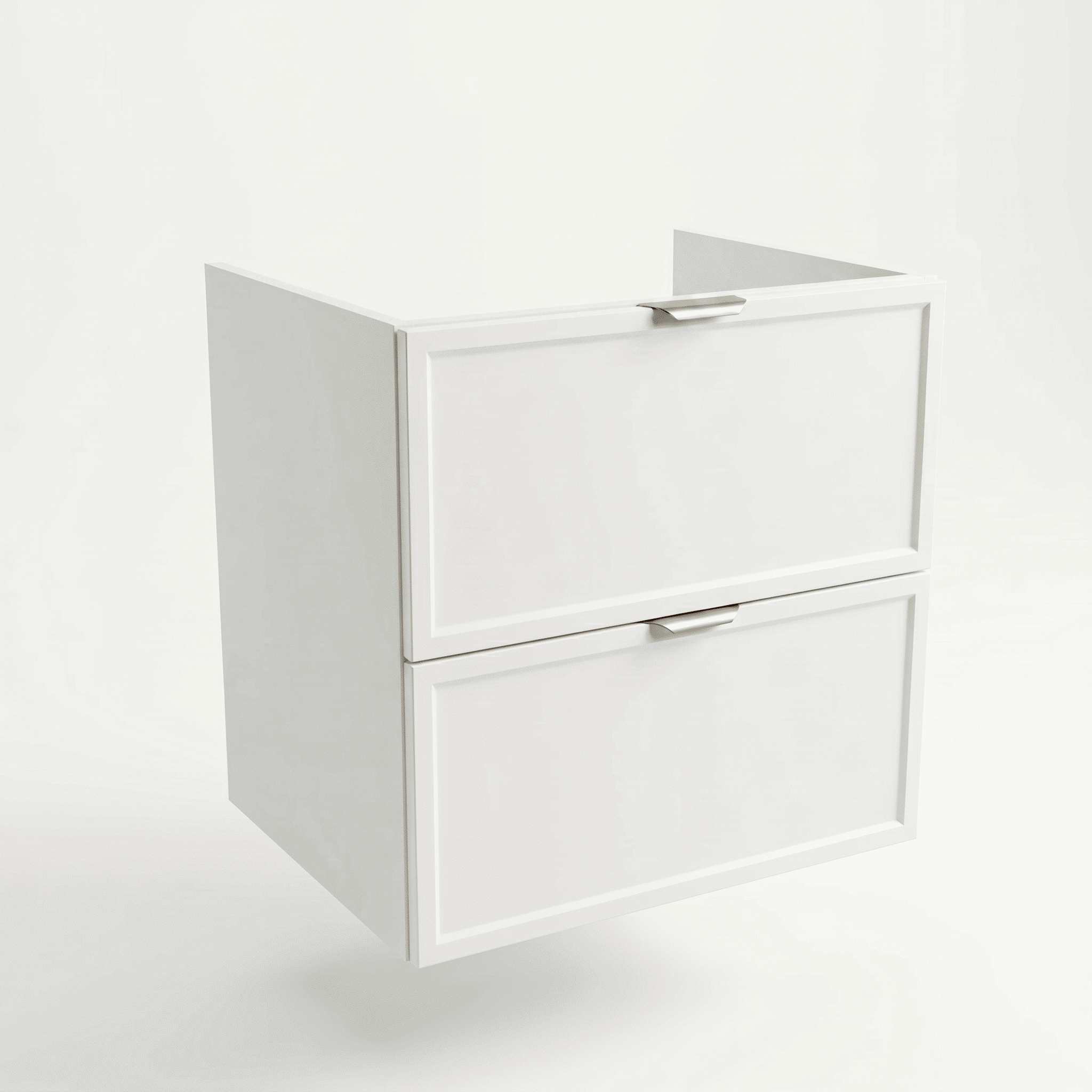 Szafka pod umywalkę 60 cm Roma Biała z szufladami bez blatu – minimalistyczny, modułowy mebel łazienkowy z systemem cichego domykania