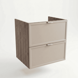 Szafka pod umywalkę 60 cm Roma Kaszmir/Orzech Ciemny z szufladami bez blatu – elegancki, kontrastowy mebel łazienkowy w systemie modułowym