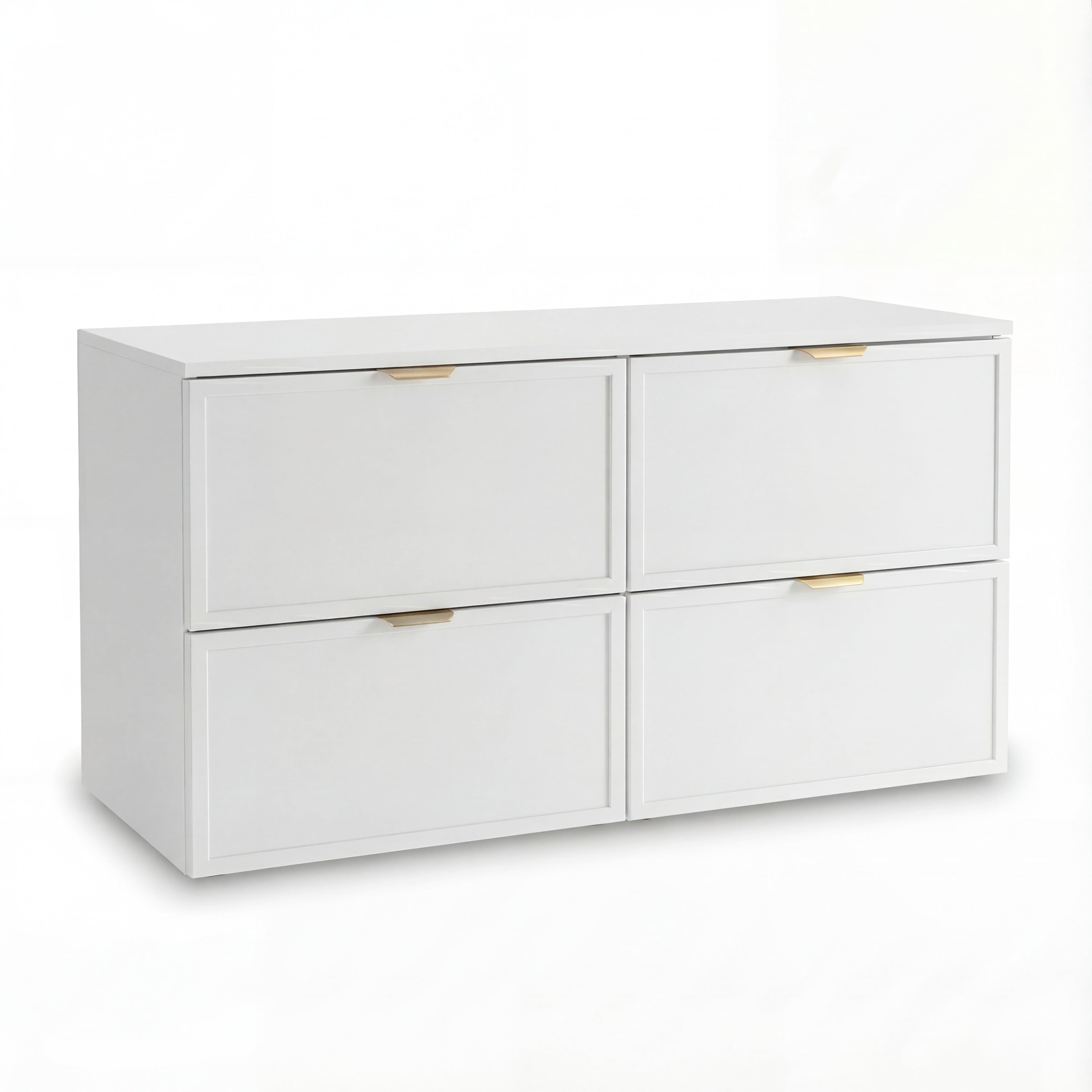 Szafka pod umywalkę Roma 120 cm Biały z 4 szufladami SOFT-CLOSE i wycięciem na syfon – minimalistyczny i nowoczesny mebel łazienkowy.