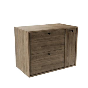 Szafka pod umywalkę Belino 80 cm Ciemny Orzech z regałem zamkniętym – elegancka i funkcjonalna szafka łazienkowa do nowoczesnych i klasycznych wnętrz.