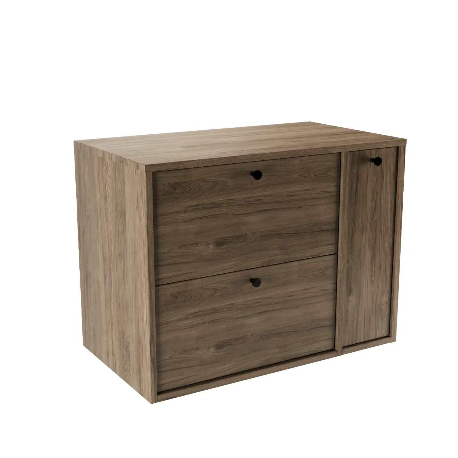 Szafka pod umywalkę Belino 80 cm Ciemny Orzech z regałem zamkniętym – elegancka i funkcjonalna szafka łazienkowa do nowoczesnych i klasycznych wnętrz.