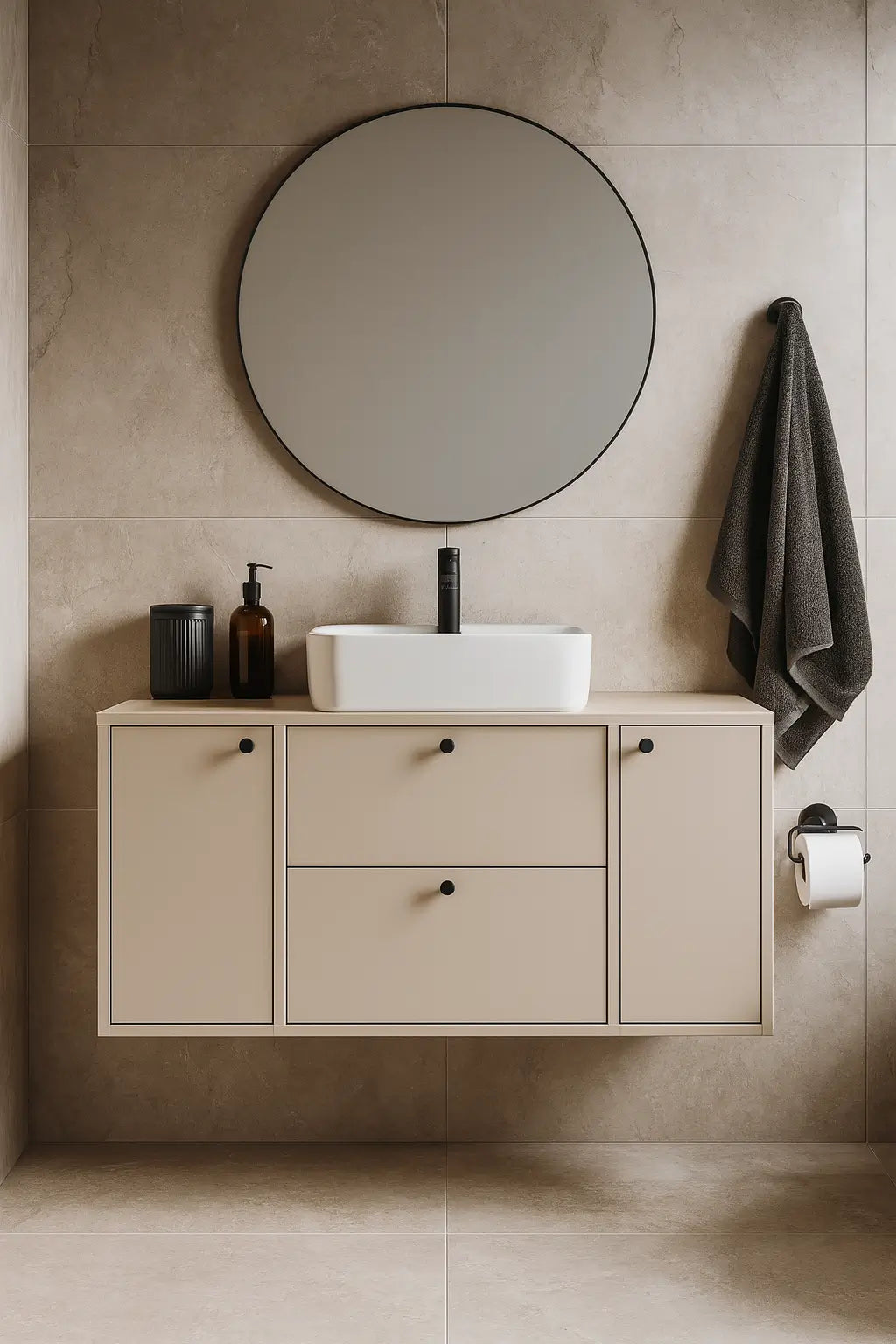 Szafka pod umywalkę z 2 drzwiami i 2 szufladami 120 cm Belino - Kaszmir