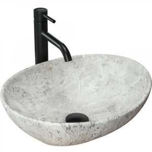 Umywalka nablatowa Sofia 40 cm jasny kamień mat, ceramiczna umywalka do małej łazienki bez przelewu.