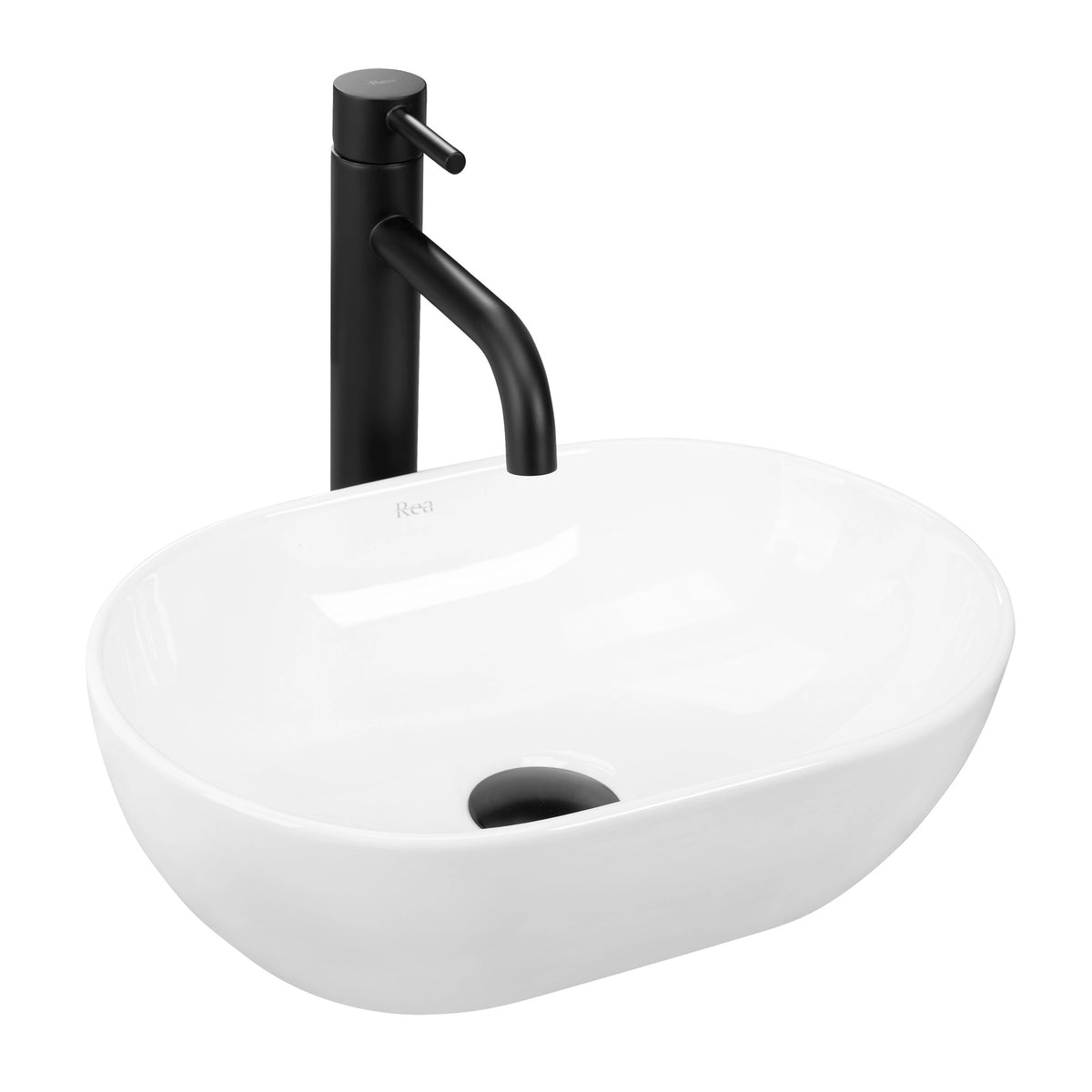Umywalka nablatowa Amelia Mini 38 cm biała ceramiczna