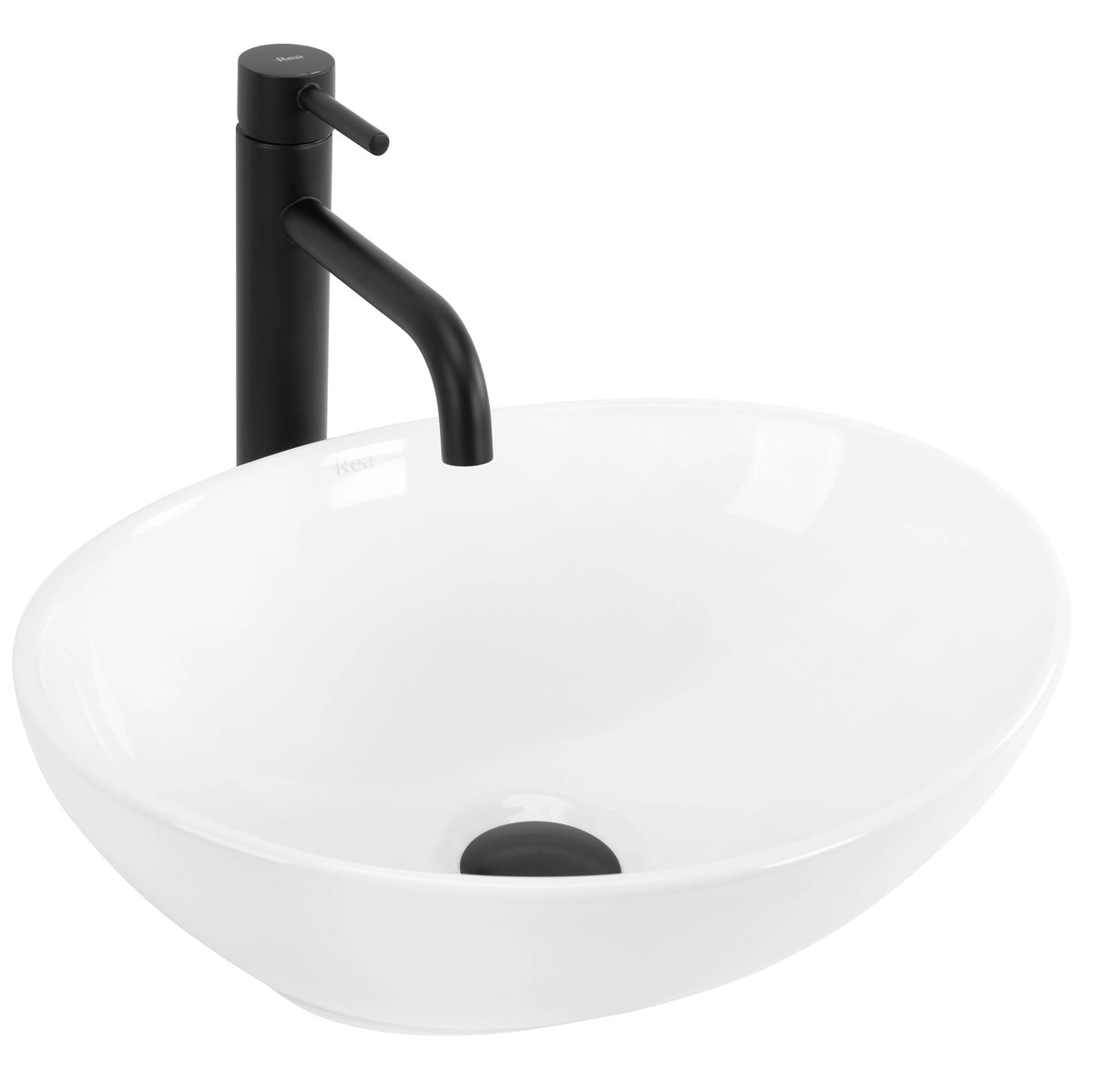 Umywalka nablatowa Sofia 40 cm biała ceramiczna, owalna