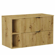 Eleganter Waschtischunterschrank Willy, 100 cm, mit natürlicher Eiche Artisan Optik.