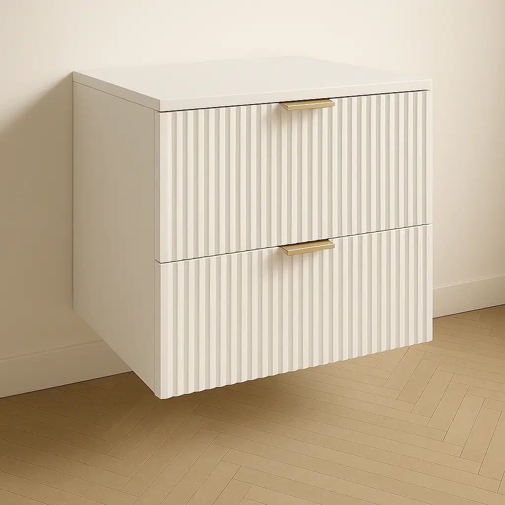 Funktionaler Waschtischunterschrank Willy, 60 cm, in Weiß, kombiniert Design und Stauraum.