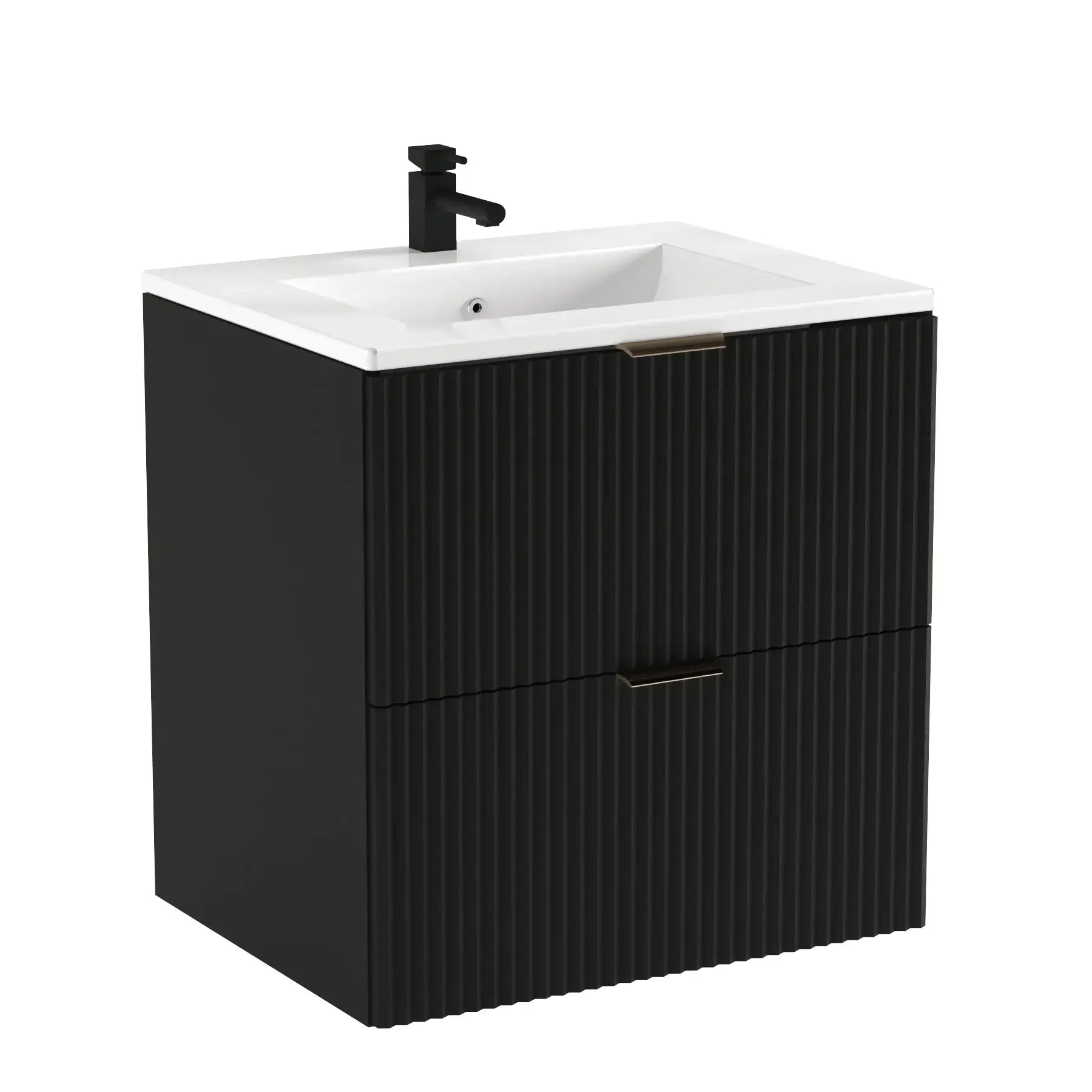 Szafka łazienkowa 60 cm z umywalką wpuszczaną Willy - Czarny