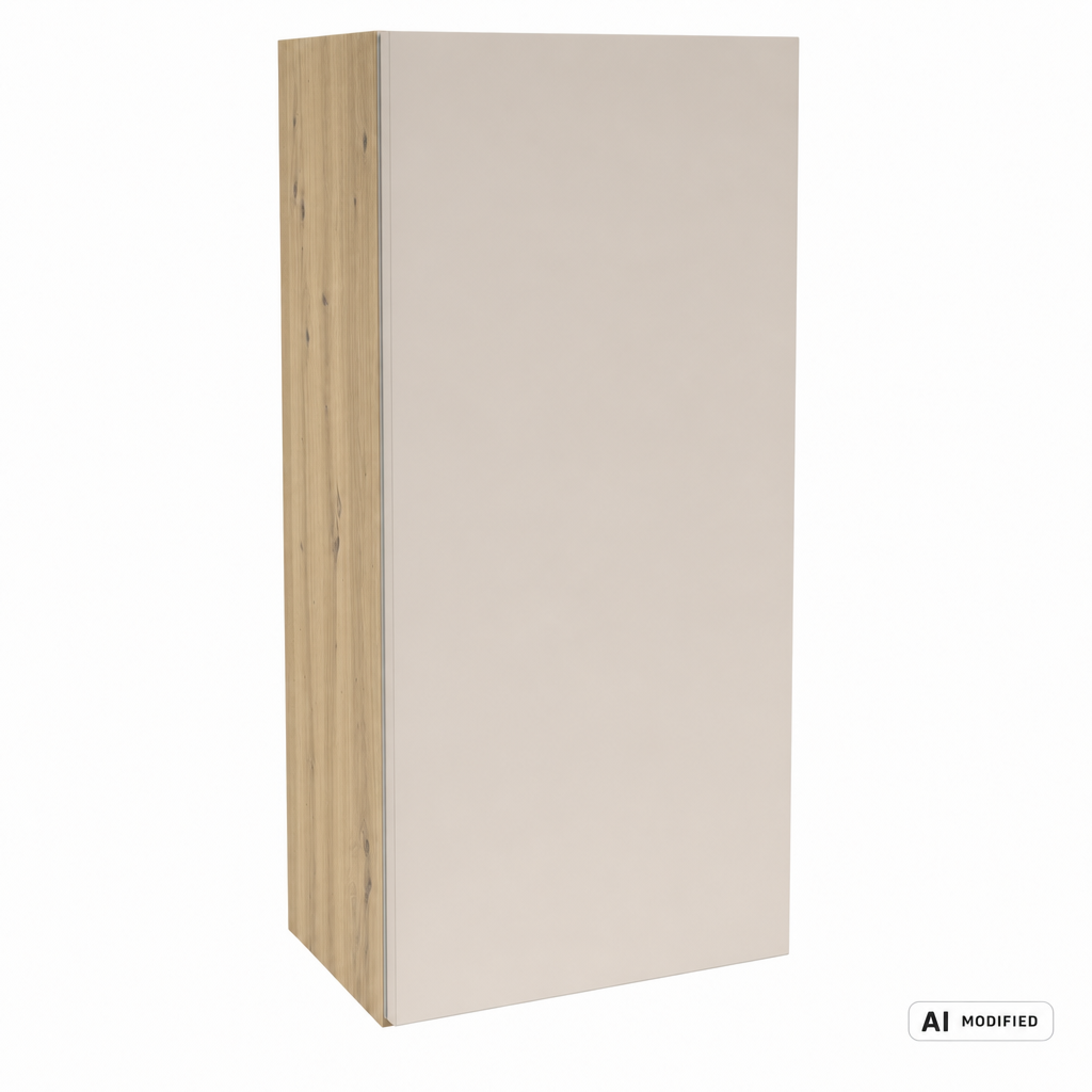 Wisząca szafka łazienkowa Orio 30 cm, z 1 drzwiami, kaszmir z korpusem dąb artisan