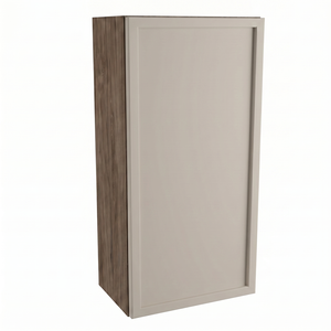 Wisząca szafka łazienkowa Roma 30 cm Kaszmir / Orzech Ciemny z półką wewnętrzną i systemem push-to-open, elegancki i funkcjonalny mebel do łazienki.