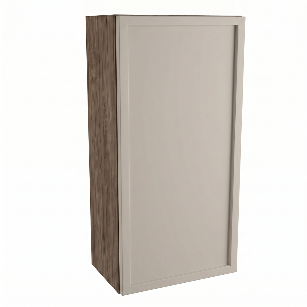 Wisząca szafka łazienkowa Roma 30 cm Kaszmir / Orzech Ciemny z półką wewnętrzną i systemem push-to-open, elegancki i funkcjonalny mebel do łazienki.