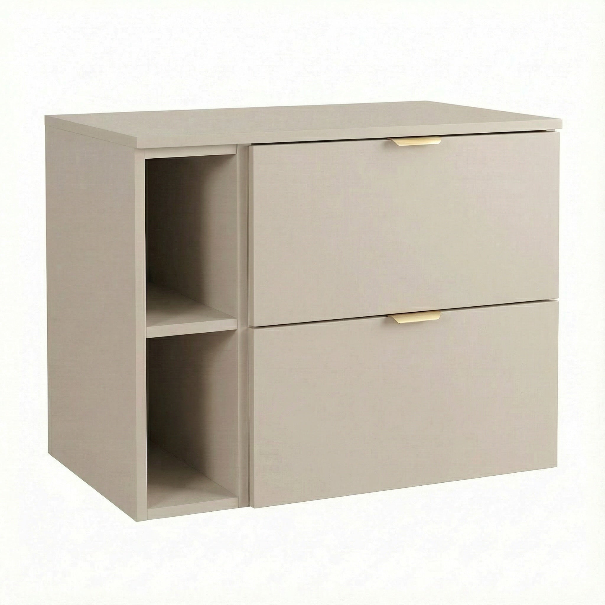 Szafka pod umywalkę 80 cm z regałem, z gładkimi frontami Kaszmir Orio