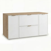 Szafka pod umywalkę z drzwiami i szufladami 120 cm Roma - Biały/Dąb Cremona