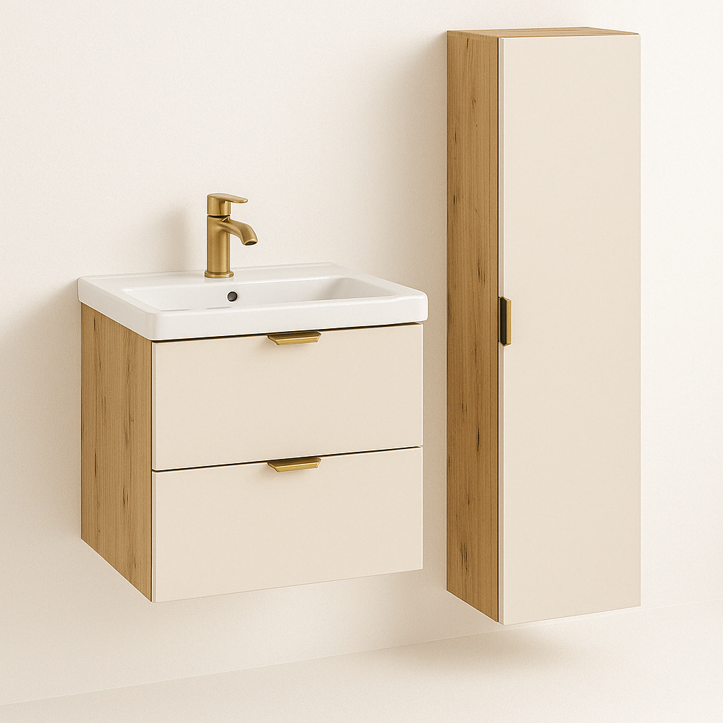 Szafka łazienkowa z umywalką 60 cm Kaszmir/Dąb artisan Orio