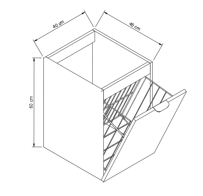 Szafka łazienkowa 40 cm z koszem na pranie Willy - Szałwiowy