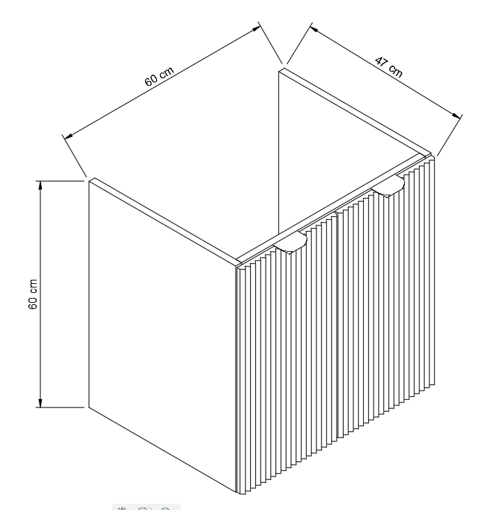 Szafka pod umywalkę z drzwiami 60 cm, bez blatu Willy - Kaszmir/Orzech