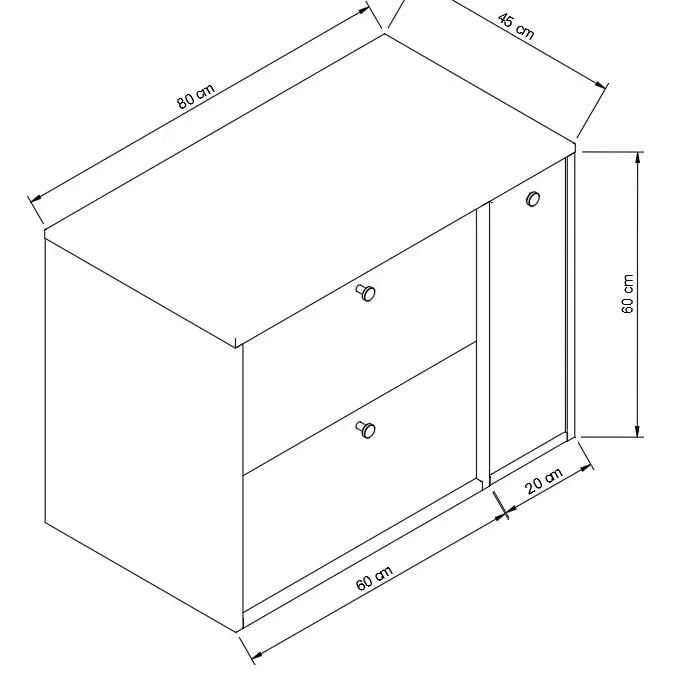 Szafka pod umywalkę z regałem zamkniętym 80 cm Belino - Dąb Cremona