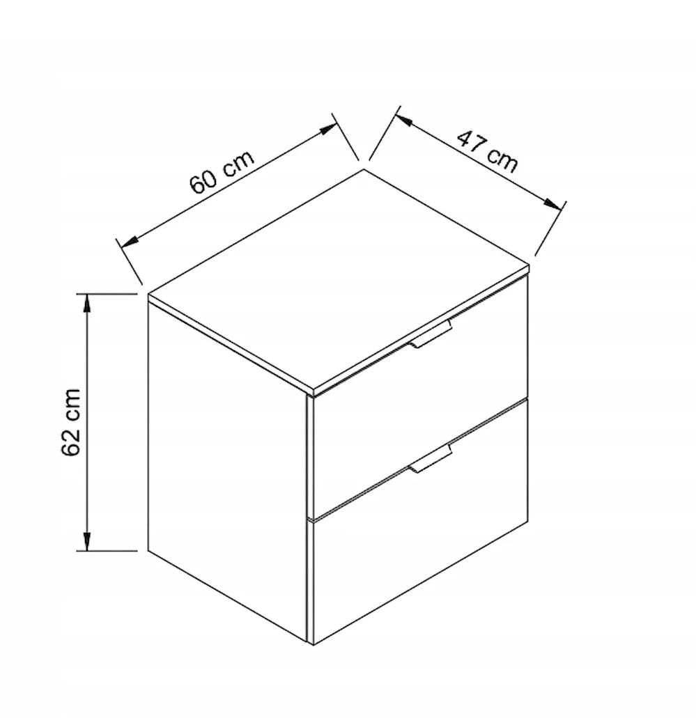 Zestaw mebli Szafka 60 cm z 2 szufladami + Słupek łazienkowy 120 cm Orio - Kaszmir – zdjęcie 12