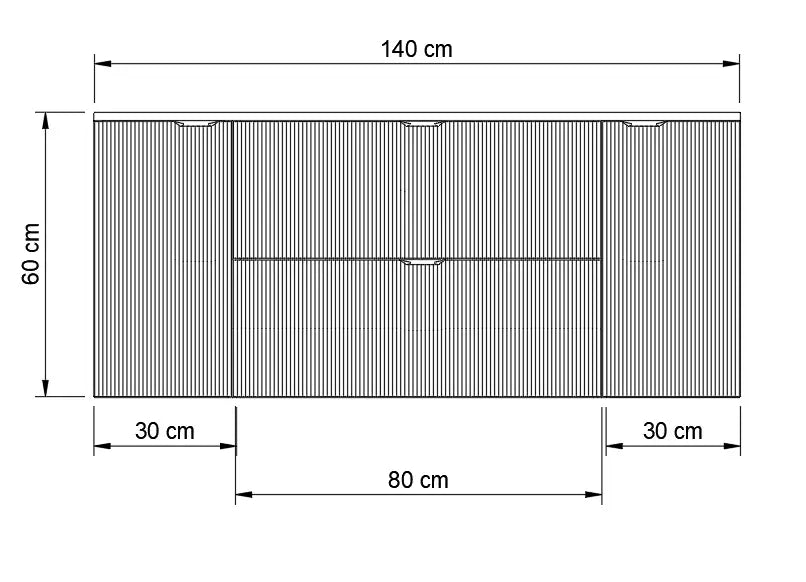 Szafka pod umywalkę z 2 drzwiami i 2 szufladami 140 cm Willy - Biały/Orzech blat