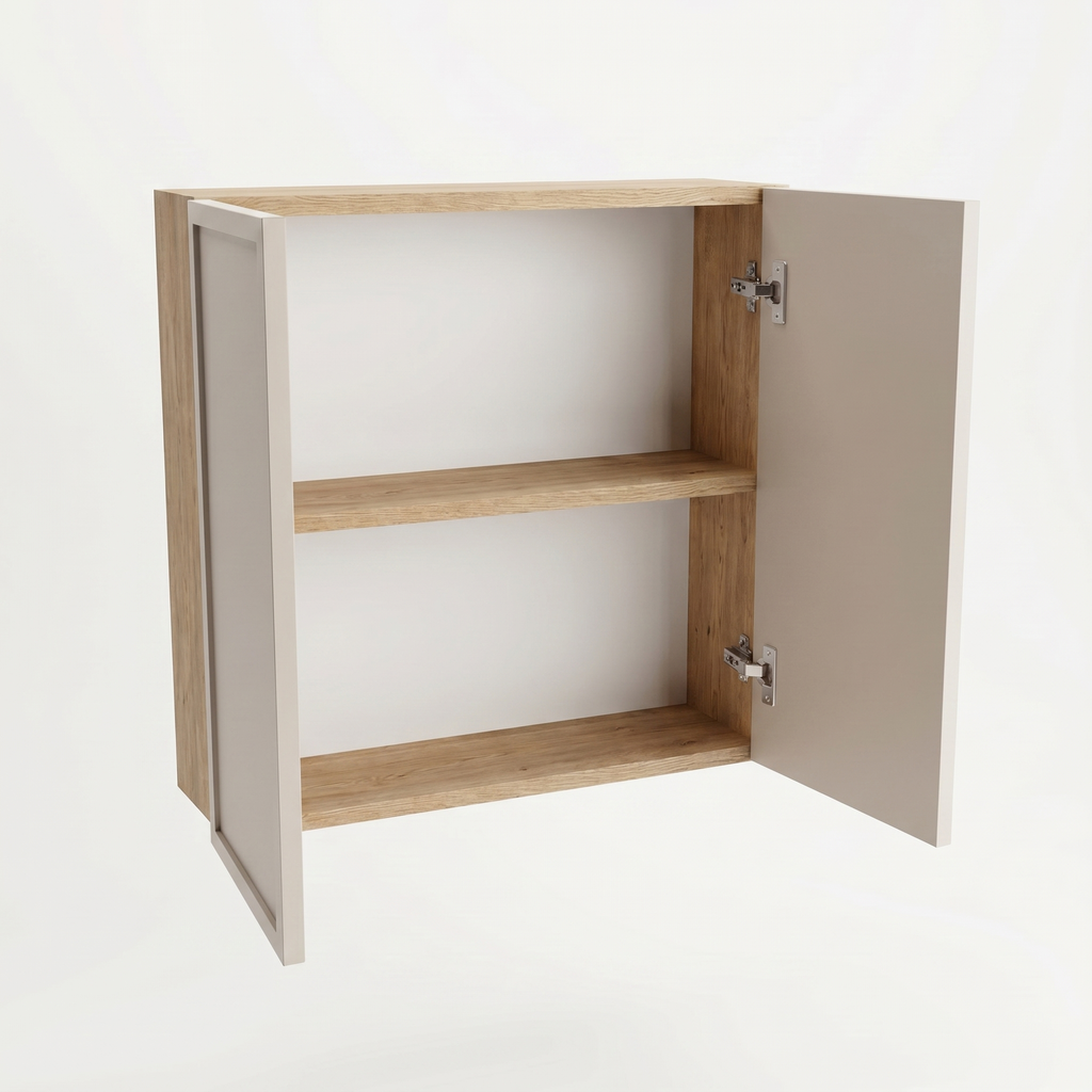 Szafka łazienkowa wisząca 60 cm z 2 drzwiczkami Roma - Kaszmir/Dąb Cremona