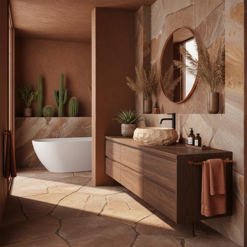 Umywalka nablatowa Mika - Light Terracotta