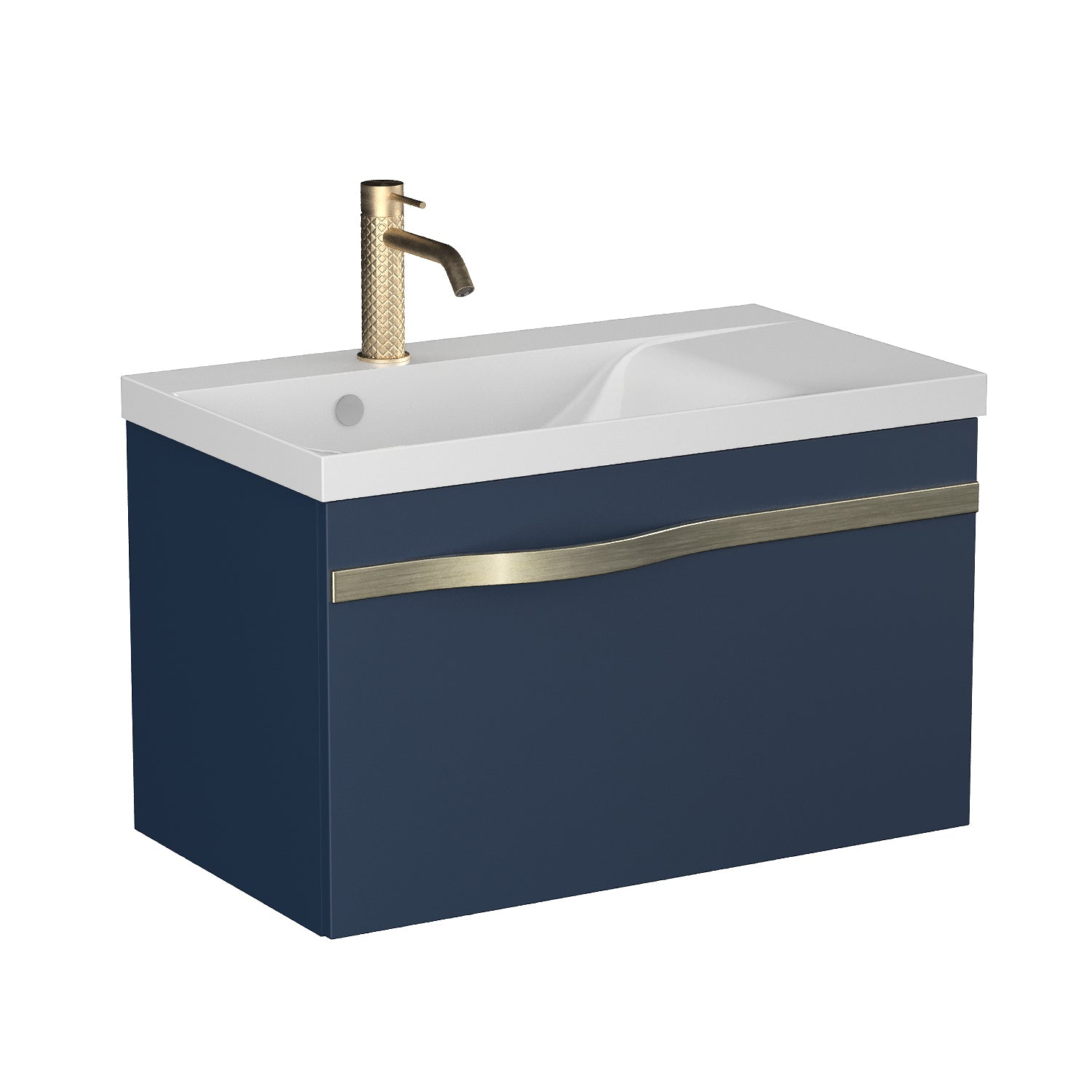 Szafka pod umywalkę 70 cm Luxe granat półmat bez blatu