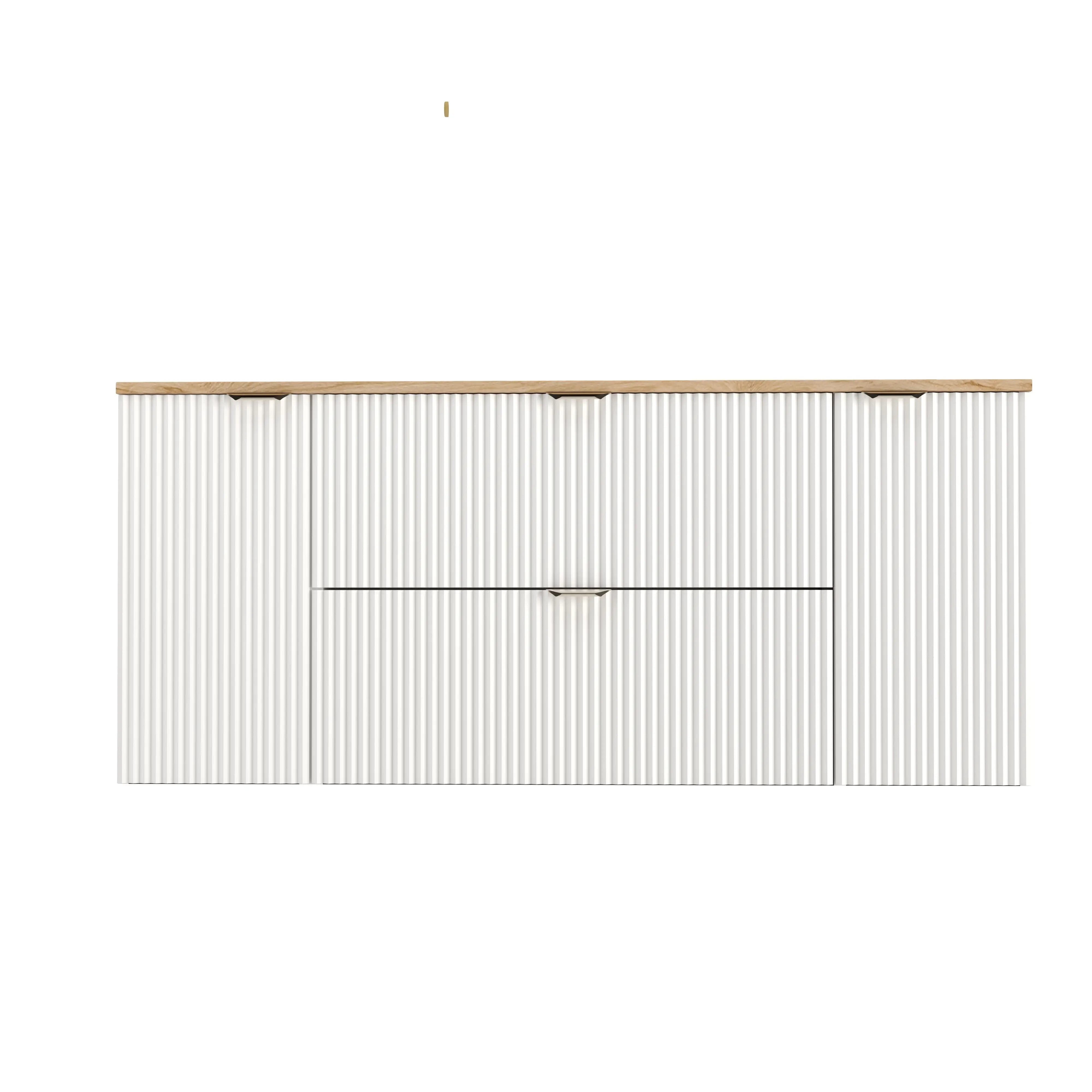 Szafka pod umywalkę z 2 drzwiami i 2 szufladami 140 cm Willy - Biały/Orzech