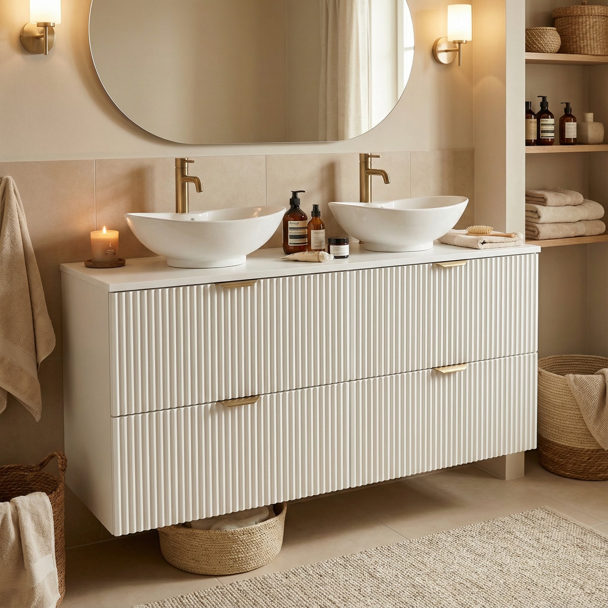 Szafka pod umywalkę z szufladami 120 cm Kaszmir Willy - Biały