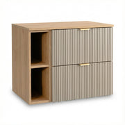 Szafka pod umywalkę z regałem 80 cm Willy - Kaszmir/Orzech