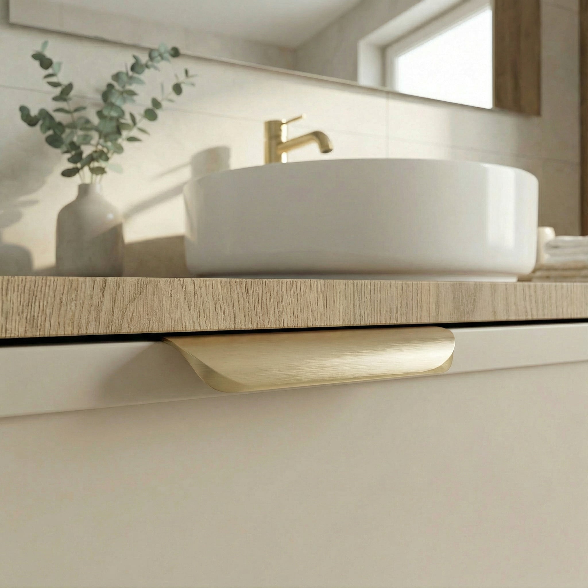 Szafka pod umywalkę z drzwiami i szufladami 120 cm Roma - Kaszmir/Dąb Cremona