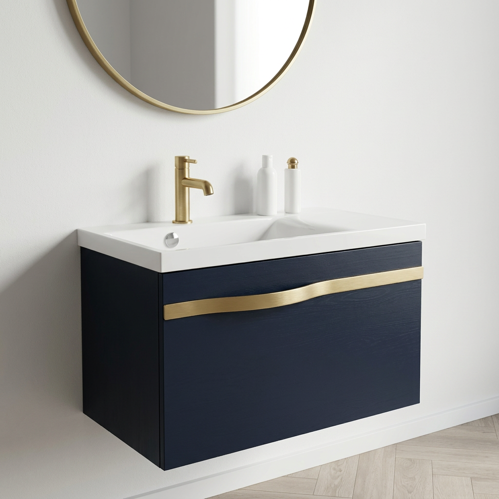Szafka pod umywalkę 70 cm Luxe granat półmat bez blatu