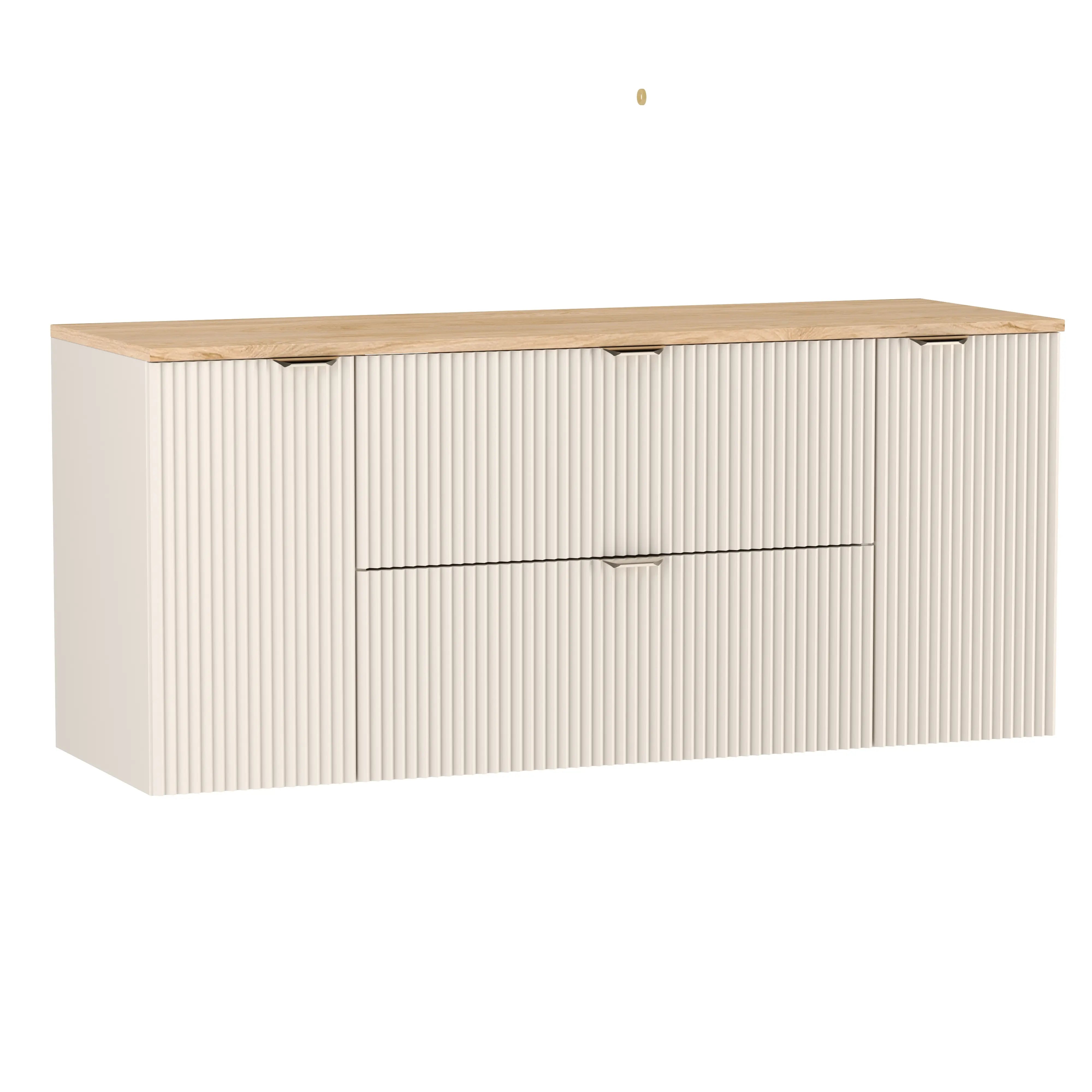 Szafka pod umywalkę z 2 drzwiami i 2 szufladami 140 cm Willy - Kaszmir/Orzech