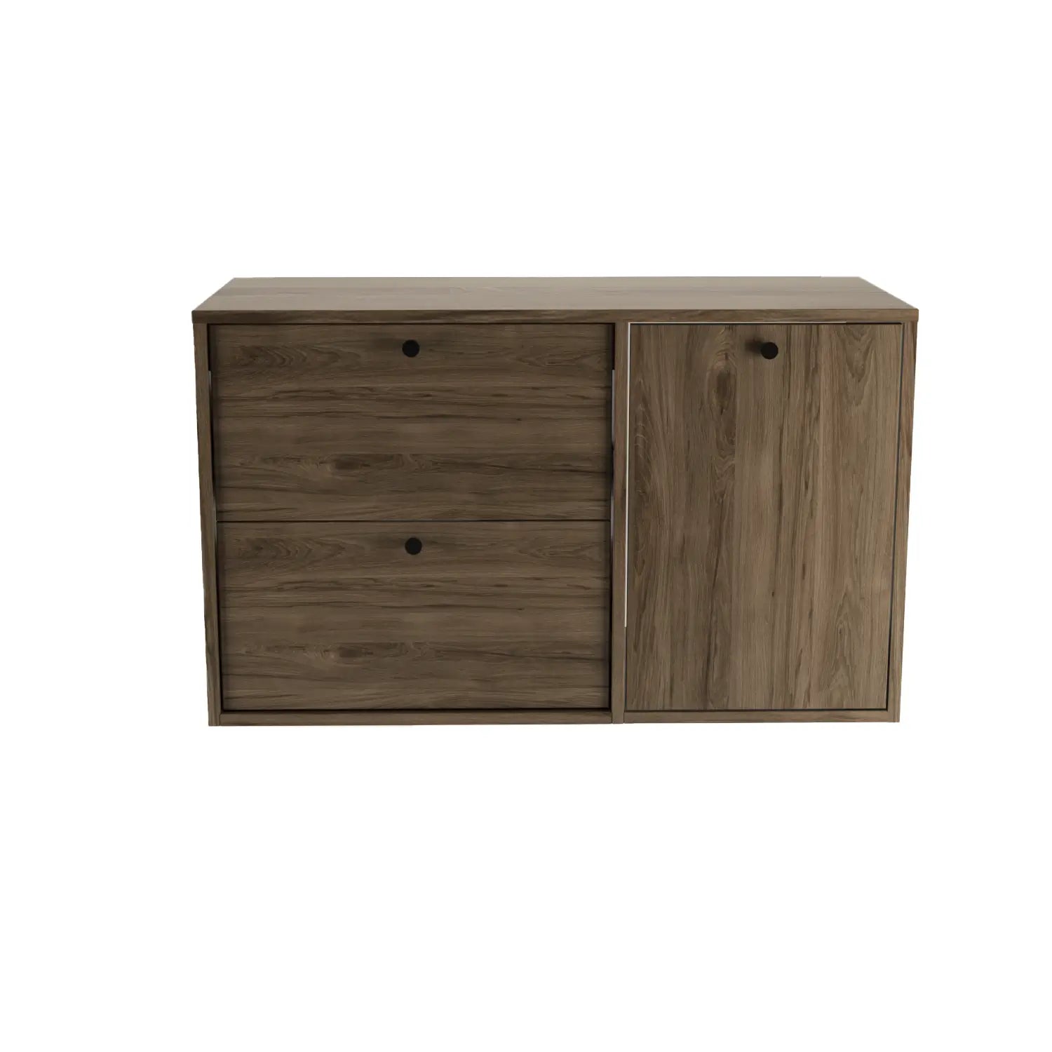 Szafka pod umywalkę 100 cm z koszem na pranie Belino - Ciemny Orzech