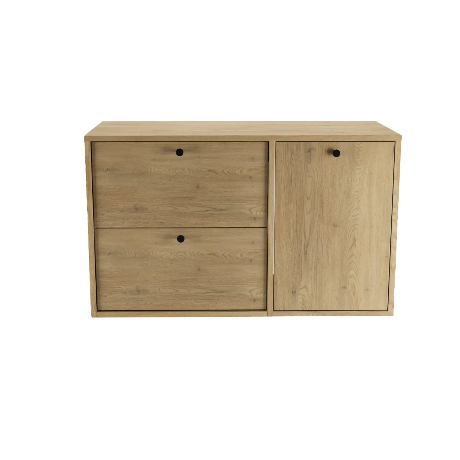 Szafka pod umywalkę 100 cm z koszem na pranie Belino - Dąb Cremona