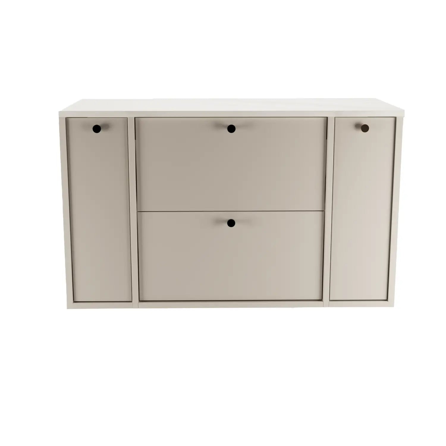 Szafka pod umywalkę z 2 regałami zamkniętymi 100 cm Belino - Kaszmir/Marmur Bianco