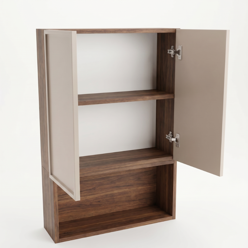 Szafka łazienkowa wisząca 60 cm nad geberit Roma - Kaszmir/Orzech Ciemny