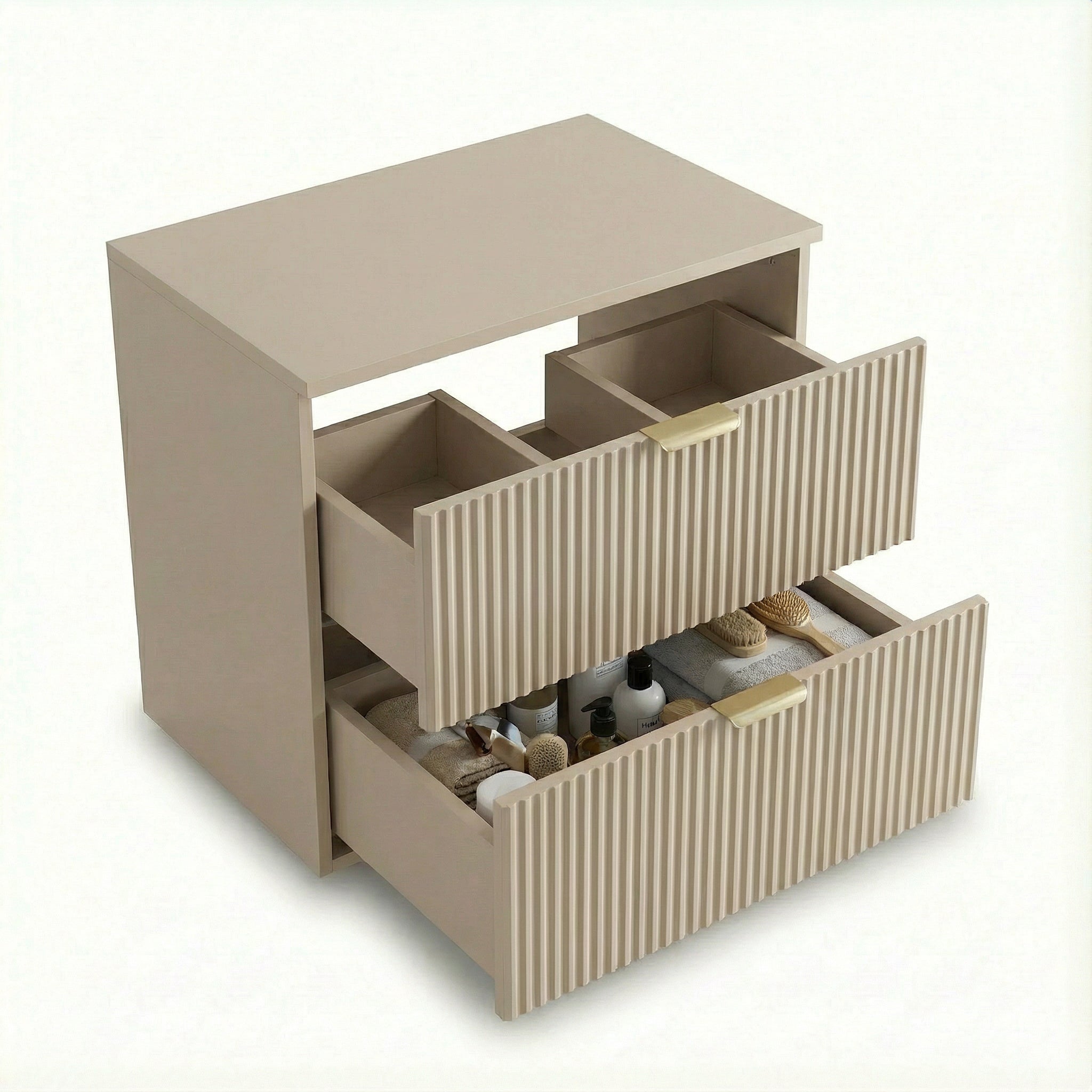 Szafka pod umywalkę z ryflowanymi frontami 80 cm Willy - Kaszmir