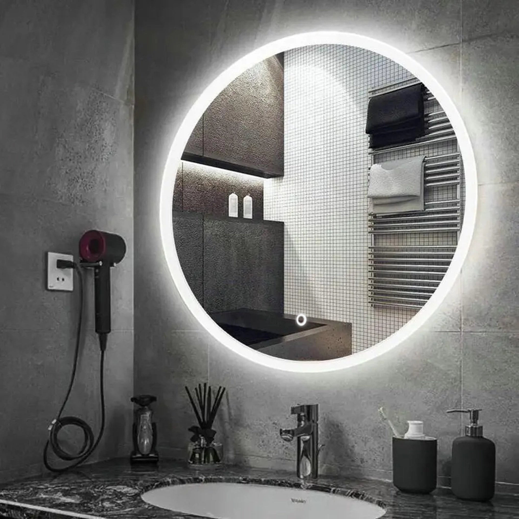 Lustro ścienne LED FFJ - 80 cm