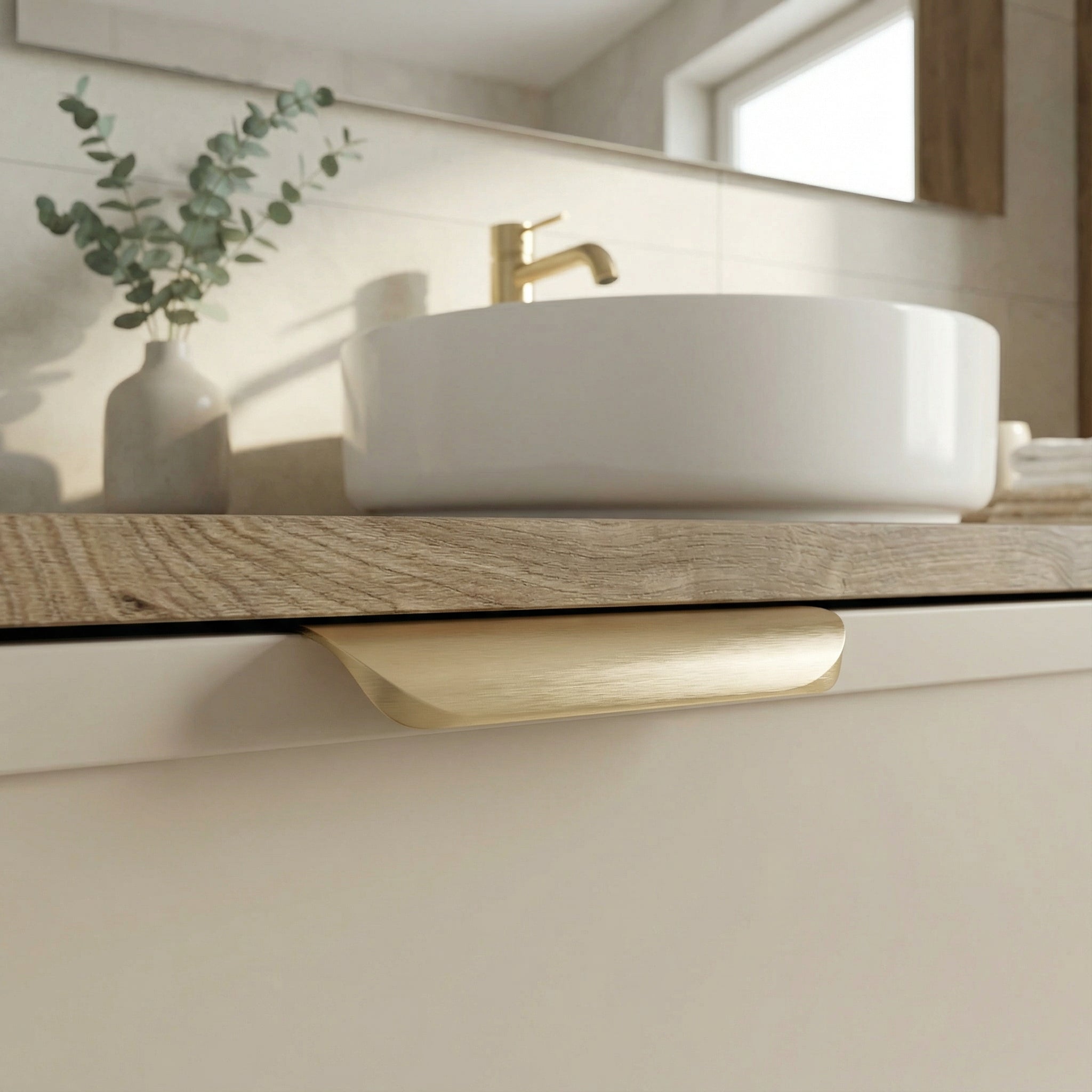 Szafka pod umywalkę z drzwiami i szufladami 120 cm Roma - Biały/Ciemny Orzech