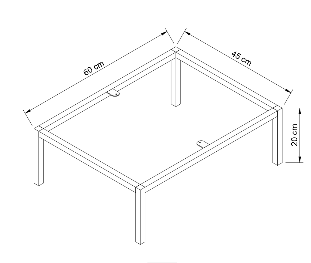 Stelaż metalowy pod meble łazienkowe 60 cm - Złoty