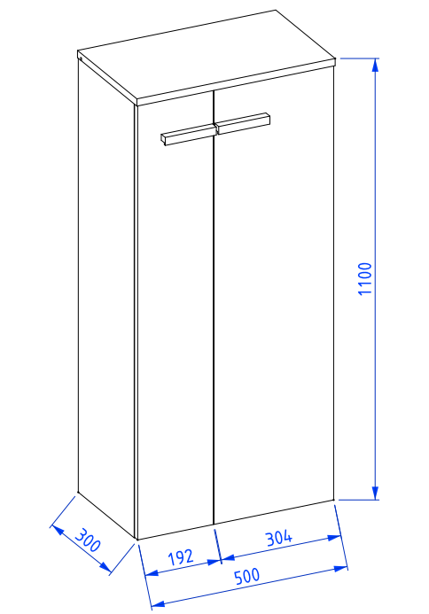 Słupek 50 cm z blatem Elite antracyt