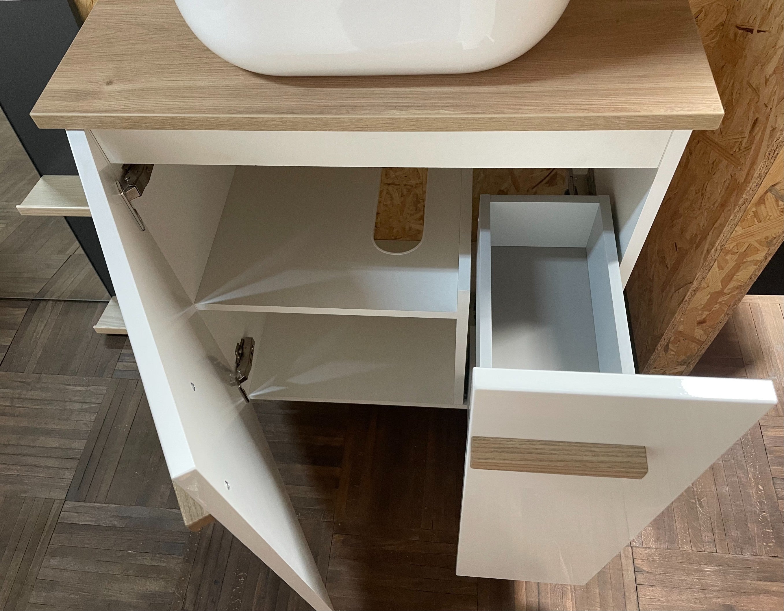 Szafka pod umywalkę 60 cm Elite biały połysk bez blatu