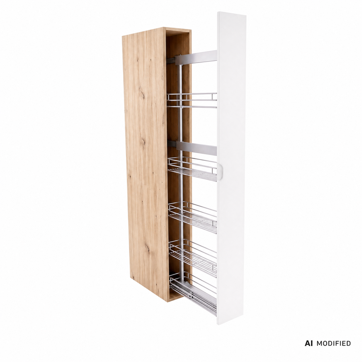 Szafka do pralni z koszem cargo 20 cm prawa Orio - Biały/Dąb artisan